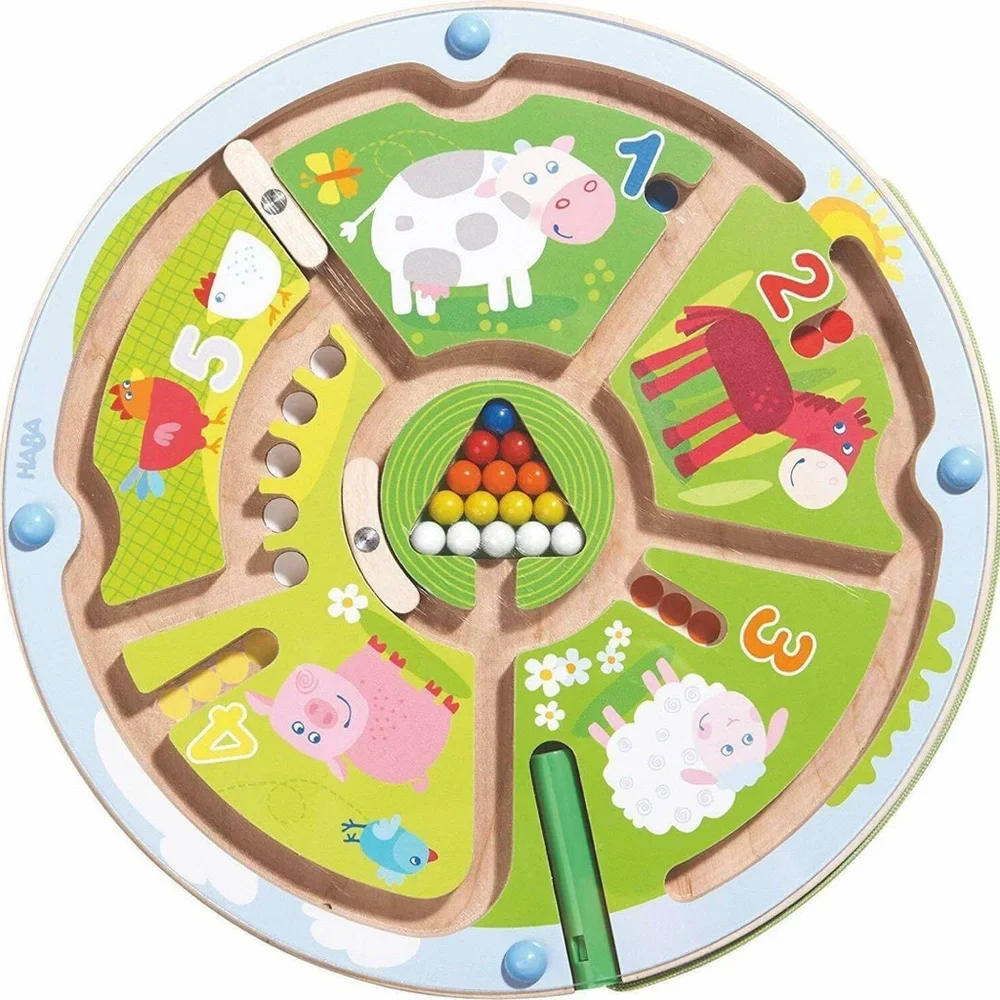 Haba Wooden Number Maze Magnetic Game Early Learning Devlopment Busy Board 24M+